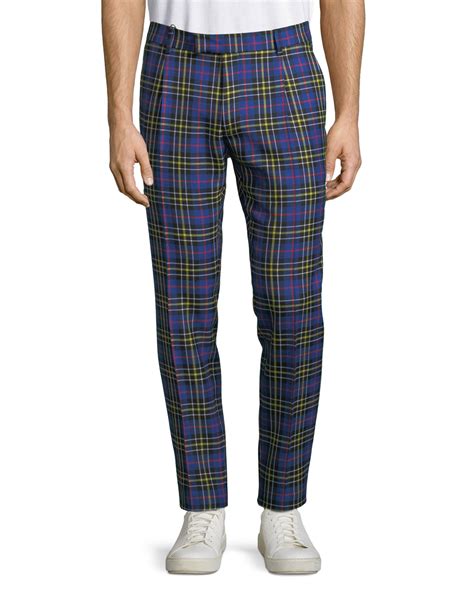 burberry tartan plaid pants|Burberry dress pants for men.